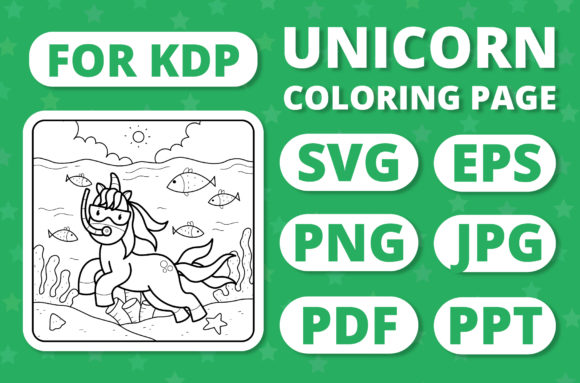 A Designer’s Take on the KDP Unicorns Seasons Coloring Page 15 for Embroidery
