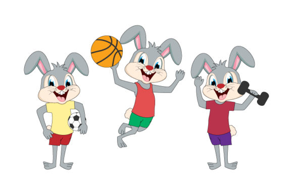 A Playful Rabbit Sports Graphic for Modern Illustration Projects