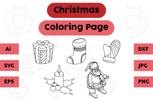 Christmas Coloring Page Gift Socks Set: A Graphics Gem