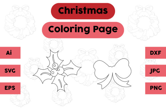 Christmas Coloring Page Plum Tie Set 02: A Graphic Asset Review