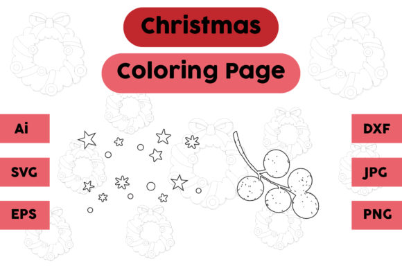 Christmas Coloring Page Star Fruit Set 4 Graphics for Coloring Pages