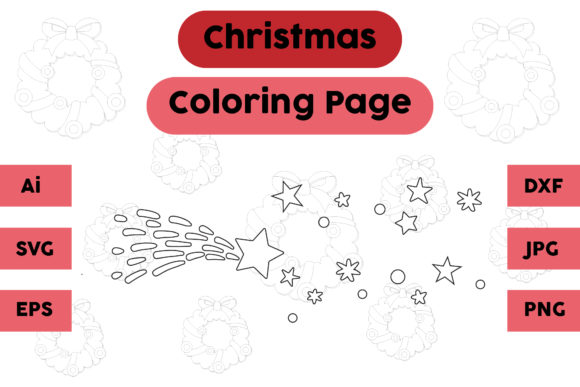 Christmas Coloring Page Star Set 04: A Flexible Graphics Asset