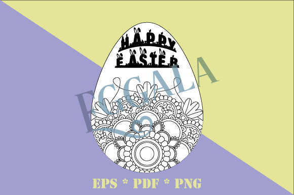 Coloring Page Easter Mandala Eggala: A Festive Graphics Asset