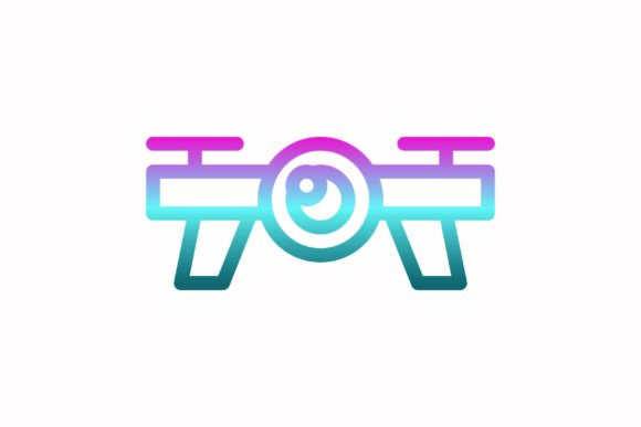 Drone Rainbow Coloring Icon: A Vibrant Graphics Addition