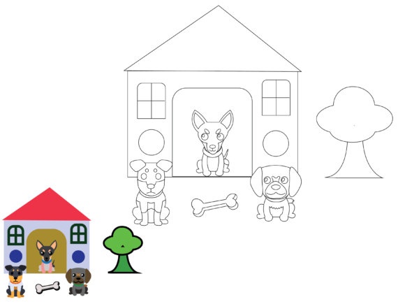 Enhance Your Blog with Dog Family Coloring Graphics