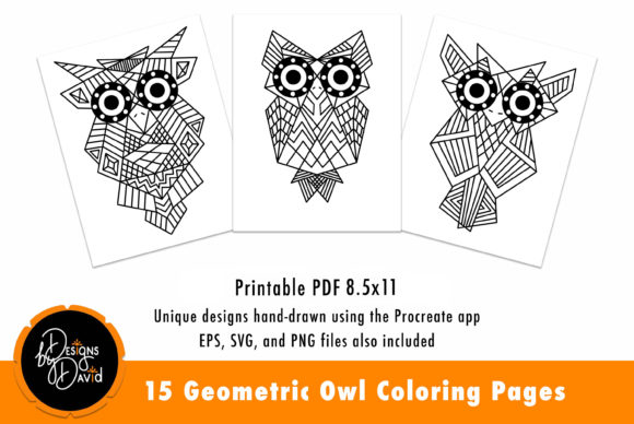 Explore 15 Geometric Owl Coloring Pages for Creative Branding