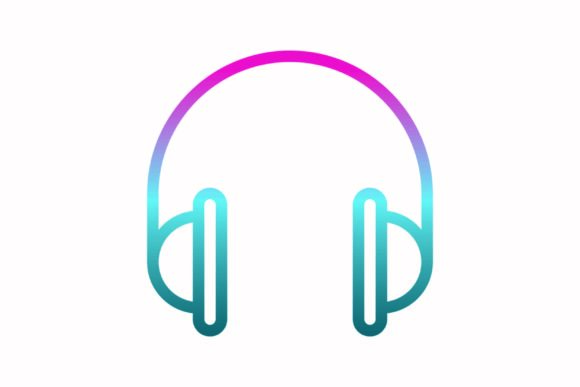 Headphones Rainbow Coloring Icon: A Versatile Graphics Tool