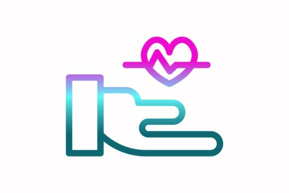 Health Rainbow Coloring Icon: A Vibrant Graphics Asset