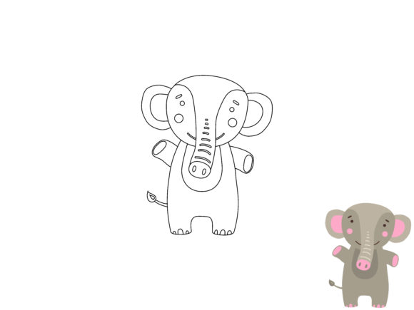 Kids Coloring Animal Elephant Vector: A Perfect Fit for Local Business Branding