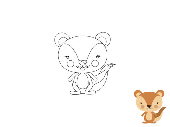 Kids Coloring Animal Squirrel Vector for Graphics and Coloring Pages