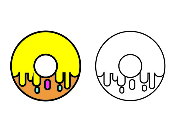 Mango Yellow Donuts Kids Coloring Vector: A Versatile Graphic for Crafters