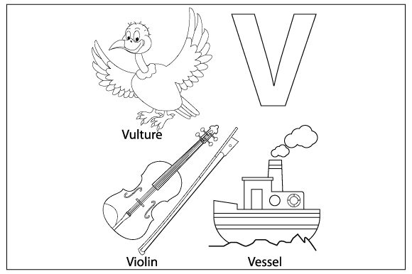 Review: Coloring the Letter V for Children Graphics