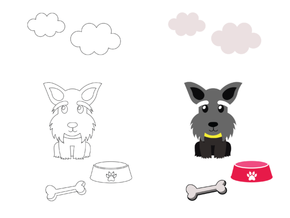 Review: Dog Illustration Coloring Kids for Handmade Graphics
