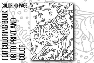 Sloth Unicorn Type Coloring Page for Embroidery