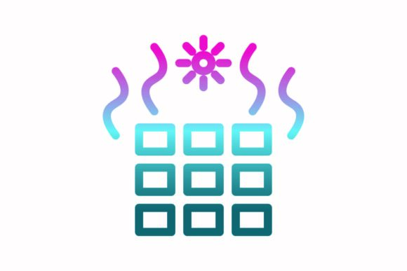 Solar Rainbow Coloring Icon: A Versatile Graphics Asset