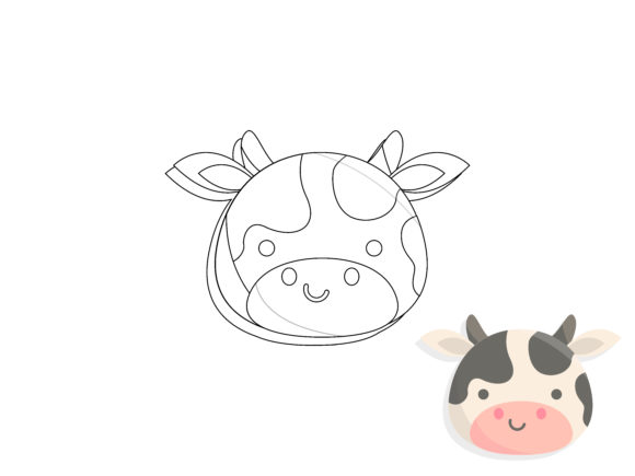 Vector Kids Coloring Cow: A Versatile Graphics and Illustrations Asset